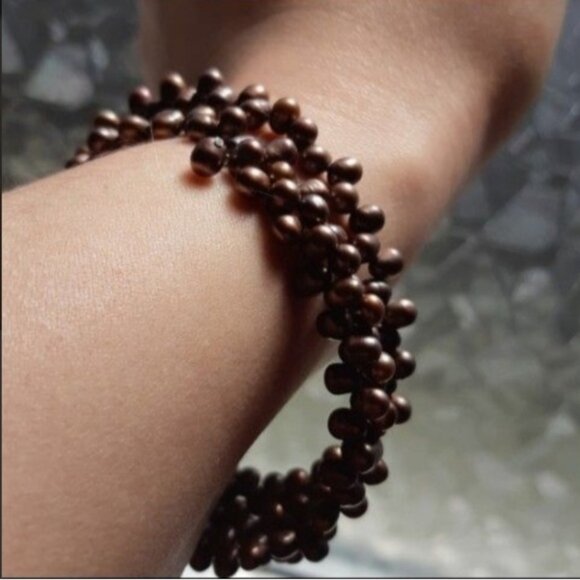 Genuine Pearl Wire Wrap Bracelet - Picture 6 of 7